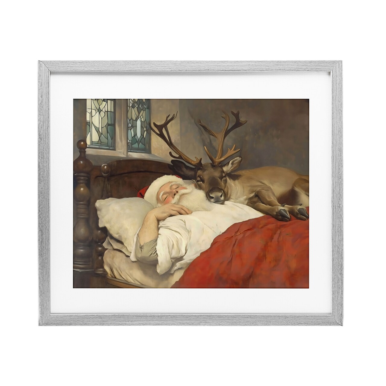 Stupell Industries Goodnight Santa & Reindeer Framed Print Under Glass, design by Arlington Prints